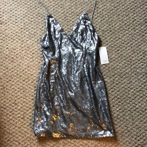 Gray sequence cocktail dress